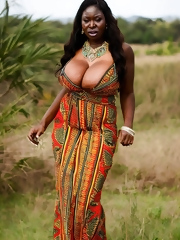 Mature African MILF with big boobs waiting for her black boy