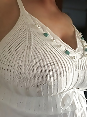 My wife CIM shows her new white without bra
